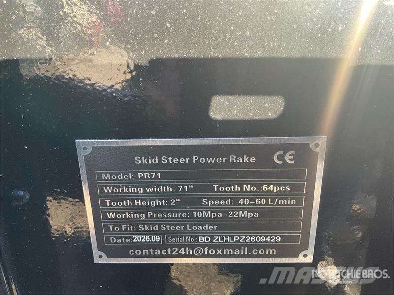 GIYI GY-PR71 71 in Skid Steer Power Rake (Unused) 耙與翻草機