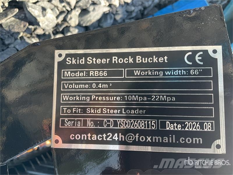 GIYI GY-RB66 66 in Rock Skid Steer Bucket (Unused) Godet