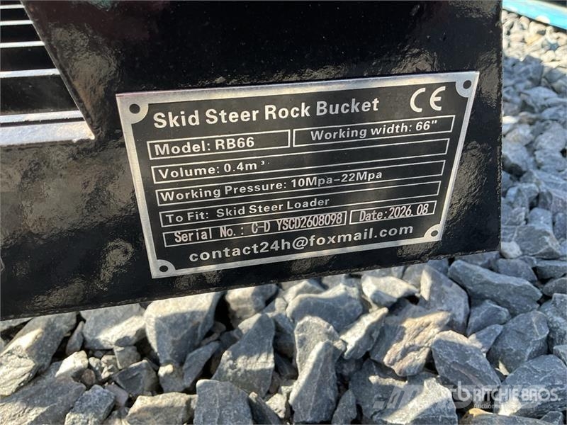GIYI GY-RB66 66 in Rock Skid Steer Bucket (Unused) Godet