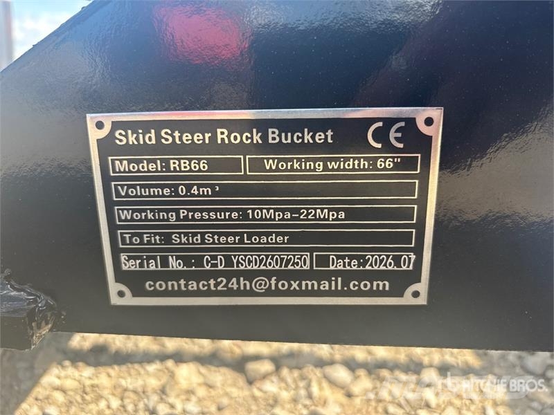 GIYI GY-RB66 66 in Rock Skid Steer Bucket (Unused) Godet