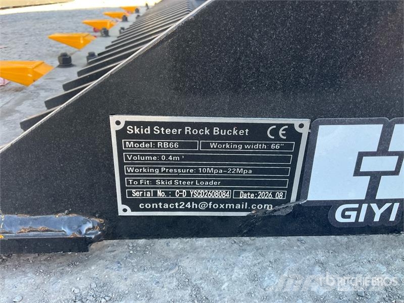 GIYI GY-RB66 66 in Rock Skid Steer Bucket (Unused) Ковши