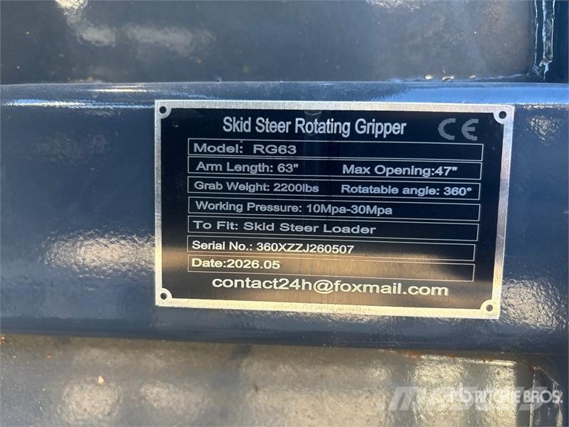 GIYI GY-RG63 2200 lb Rotating Skid Steer Grapple ( Grapples
