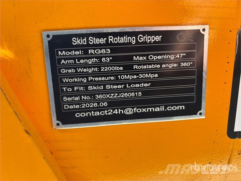  GIYI GY-RG63 2200 lb Rotating Skid Steer Grapple ( Grapples