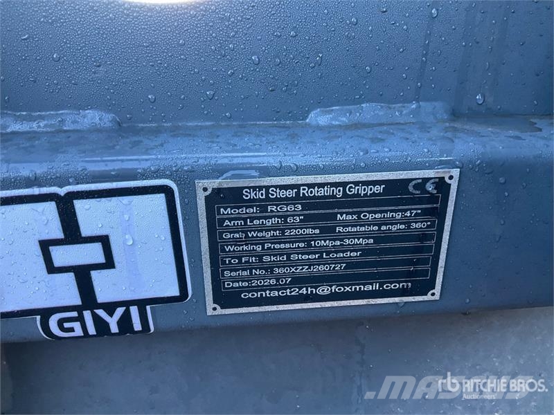GIYI GY-RG63 2200 lb Rotating Skid Steer Grapple ( Pinze