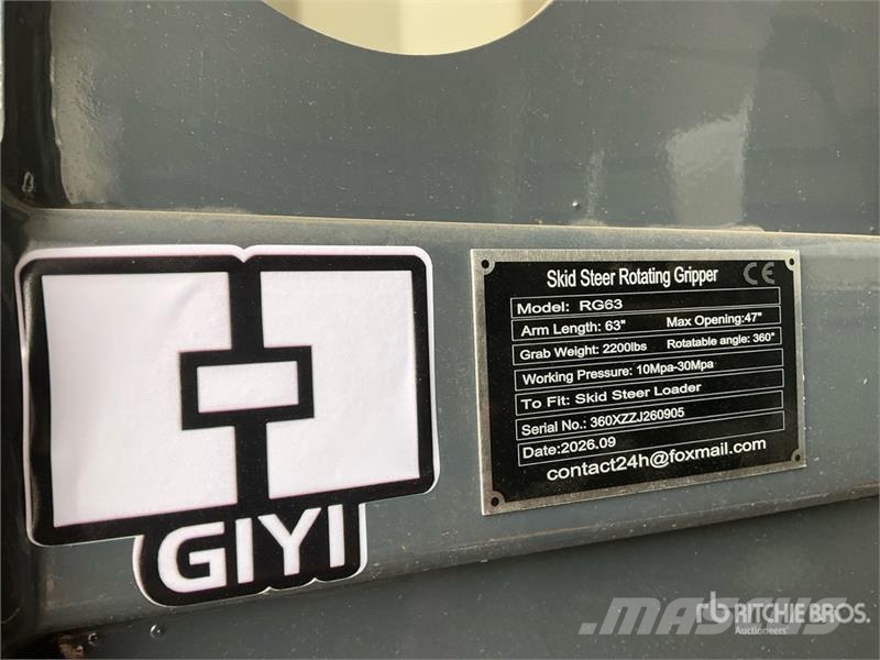 GIYI GY-RG63 2200 lb Rotating Skid Steer Grapple ( Pašgrābji