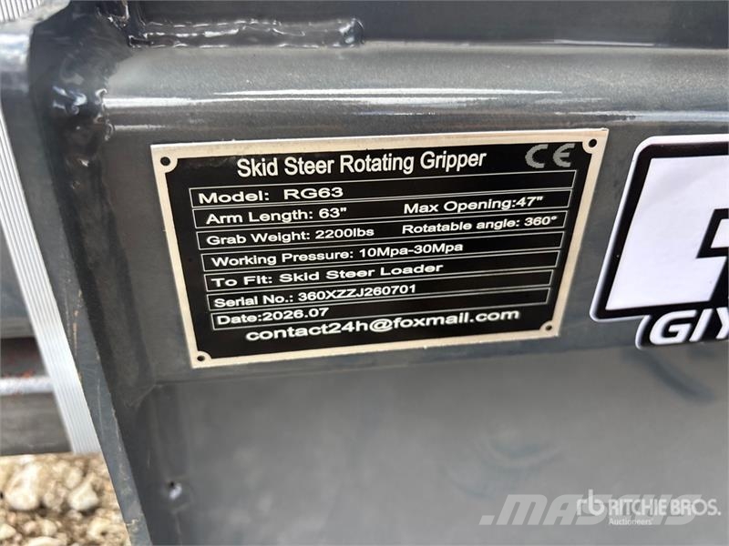 GIYI GY-RG63 2200 lb Rotating Skid Steer Grapple ( Pinze