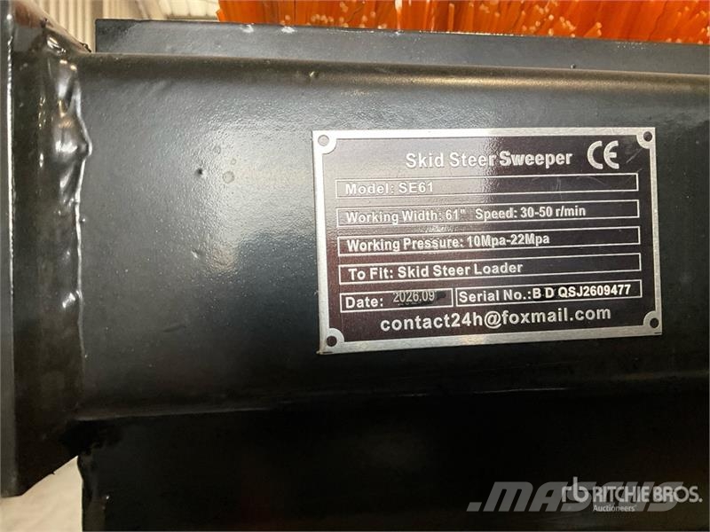 GIYI GY-SE61 61 in Skid Steer Broom (Unused) Brushes