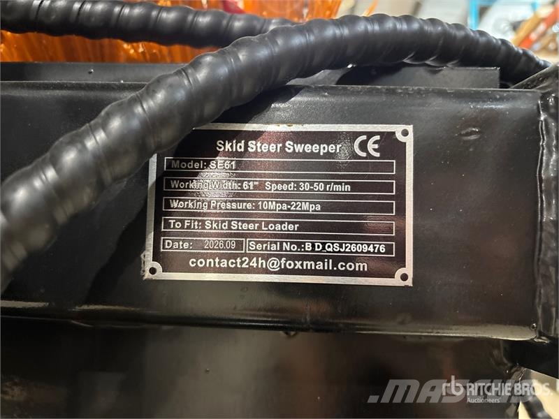 GIYI GY-SE61 61 in Skid Steer Broom (Unused) Brushes