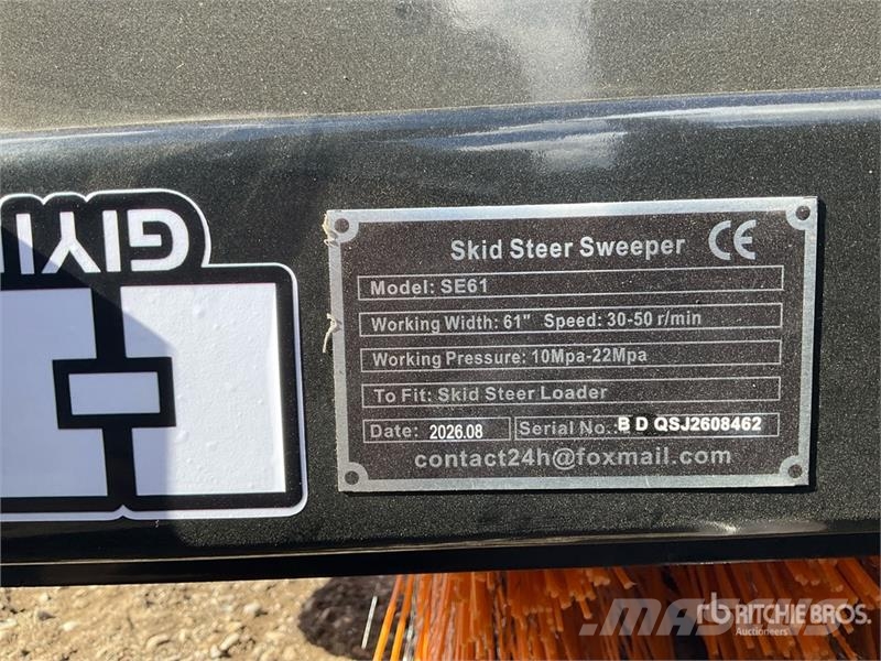 GIYI GY-SE61 61 in Skid Steer Broom (Unused) Cepillos