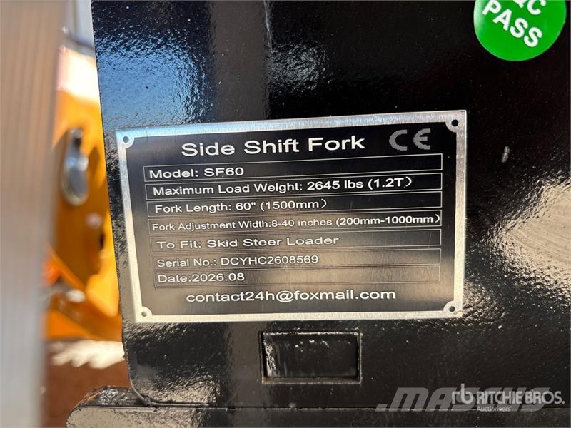  GIYI GY-SF60 60 in Skid Steer Forks (Unused) Вили