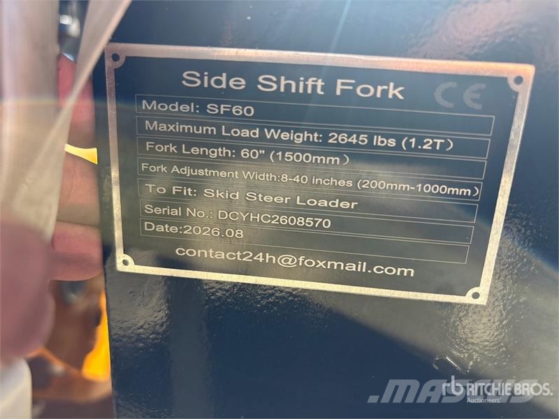  GIYI GY-SF60 60 in Skid Steer Forks (Unused) Вили