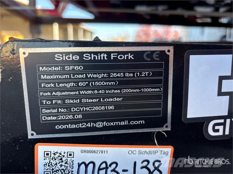  GIYI GY-SF60 60 in Skid Steer Forks (Unused) Vilice