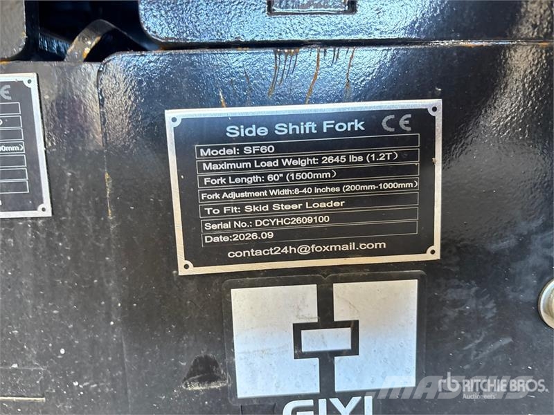  GIYI GY-SF60 60 in Skid Steer Forks (Unused) Вили
