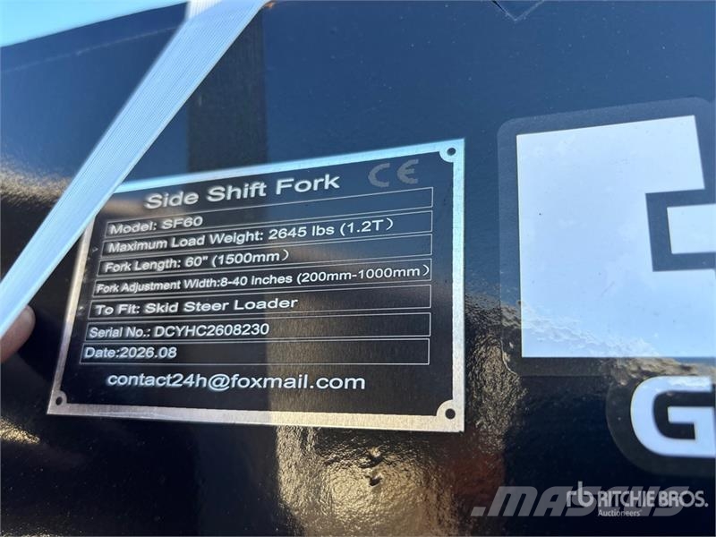 GIYI GY-SF60 60 in Skid Steer Forks (Unused) Forche
