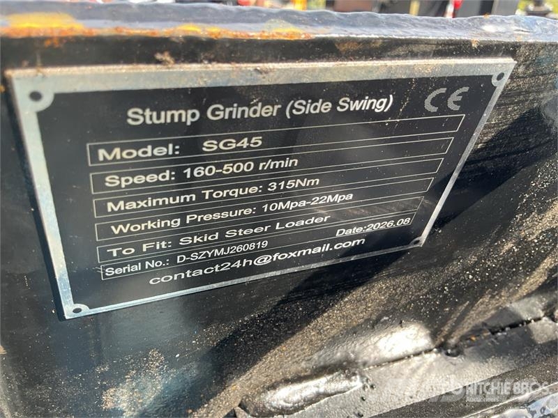 GIYI GY-SG45 53 in Skid Steer Stump Grinder (Unuse Grapa si pluguri rotative