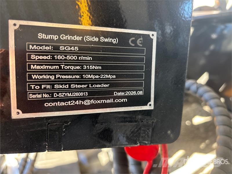  GIYI GY-SG45 Skid Steer Stump Grinder (Unused) 動力耙和旋轉式耕耘機
