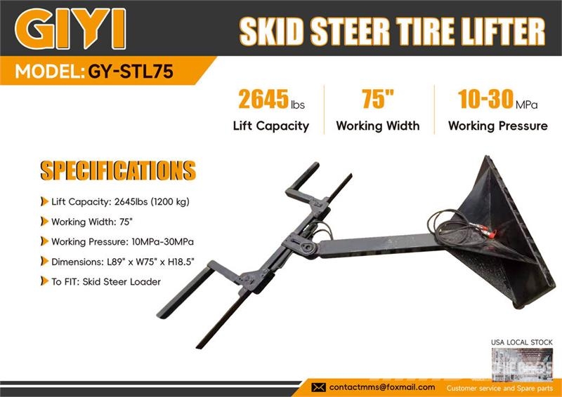 GIYI GY-STL75 75 in Skid Steer Tire Lifter (Unused Inne akcesoria