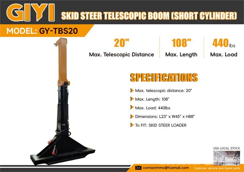 GIYI GY-TBS20 108 in Skid Steer Telescopic Boom (S Inne akcesoria