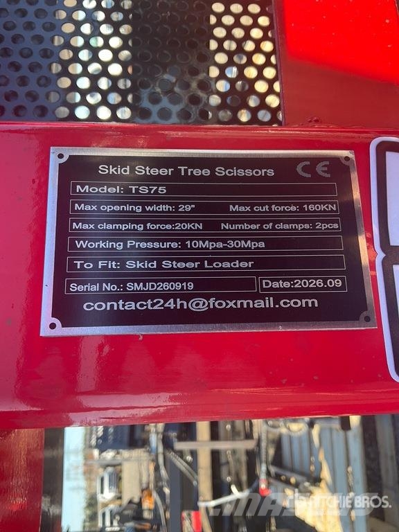  GIYI GY-TS75 29 in Skid Steer Tree Shear (Unused) مقصات هيدروليكية