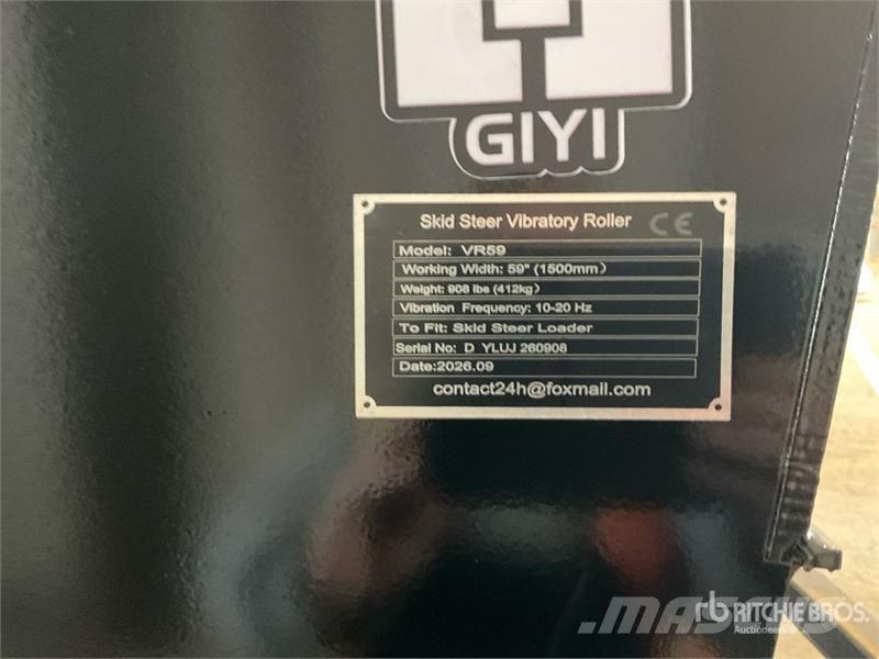 GIYI GY-VR59 59 in Skid Steer Vibratory Roller (Un 滚筒