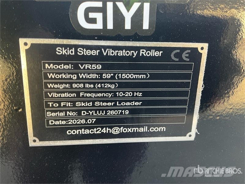 GIYI GY-VR59 59 in Skid Steer Vibratory Roller (Un Οδοστρωτήρες