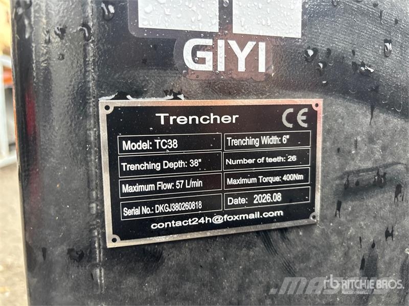 GIYI GY-X39 39 in Mini Skid Steer Trencher (Unused Excavatoare de santuri