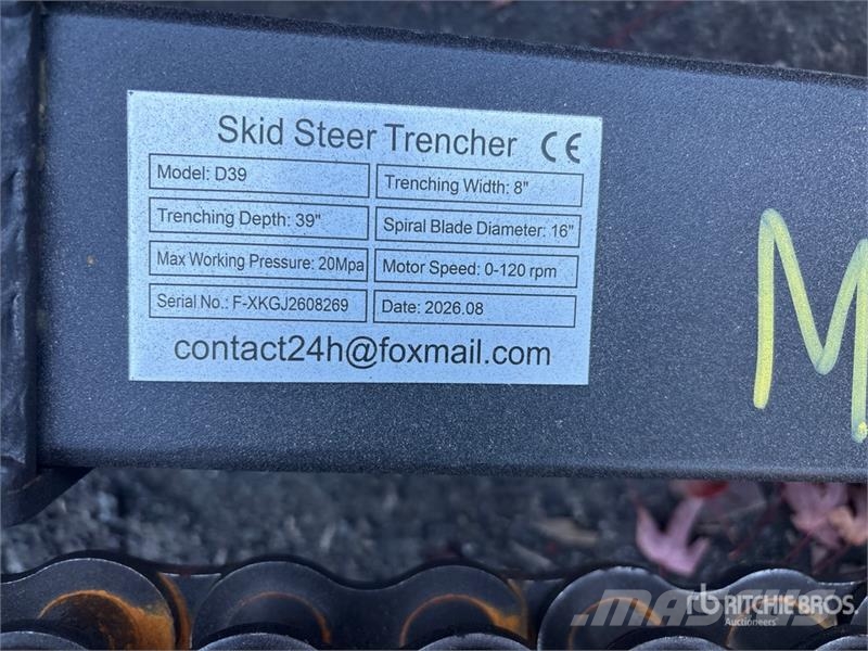 GIYI GY-X39 39 in Mini Skid Steer Trencher (Unused Koparki łańcuchowe