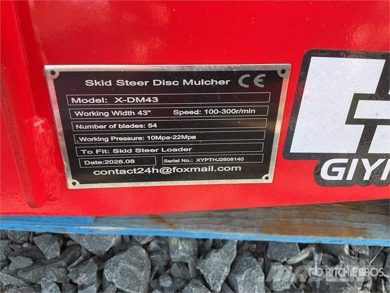 GIYI GYx-DM43 43 in Disc Skid Steer Mulcher (Unuse Мулчер мотокултиватори