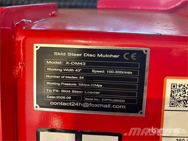  GIYI GYx-DM43 43 in Disc Skid Steer Mulcher (Unuse Forstmulcher