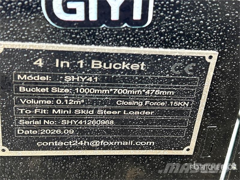 GIYI SHY41 39 in Multi-Purpose Mini Skid Steer Buc Schaufeln