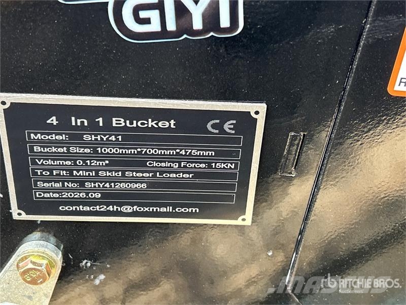 GIYI SHY41 39 in Multi-Purpose Mini Skid Steer Buc Schaufeln