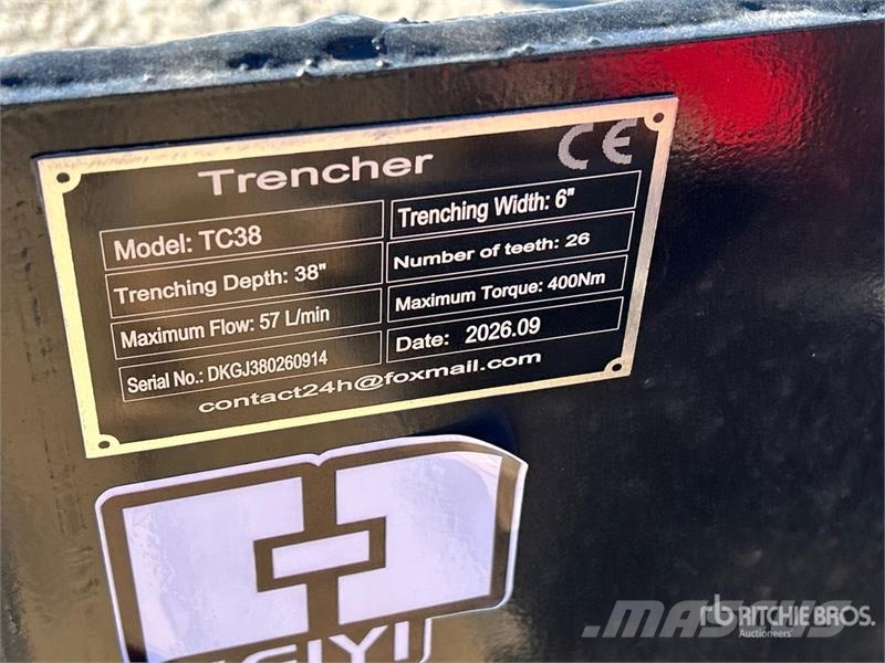 GIYI TC38 38 in Skid Steer Trencher Koparki łańcuchowe