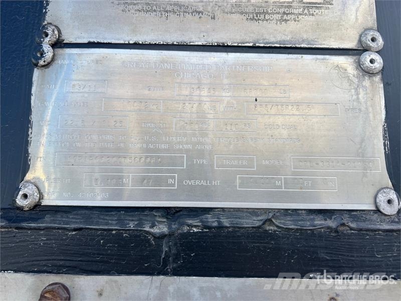Great Dane 53 ft x 102 in T/A Van Trailer Причепи-фургони