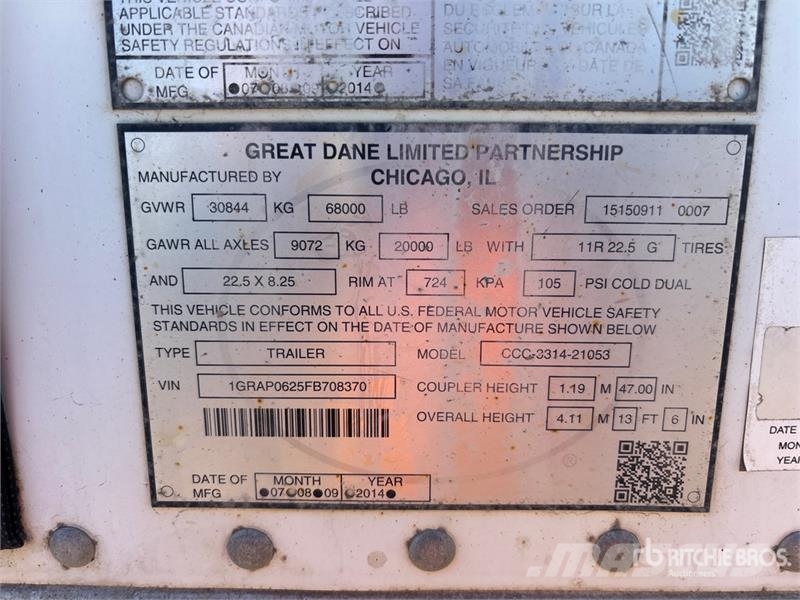Great Dane 53 ft x 102 in T/A Van Trailer Sanduk prikolice