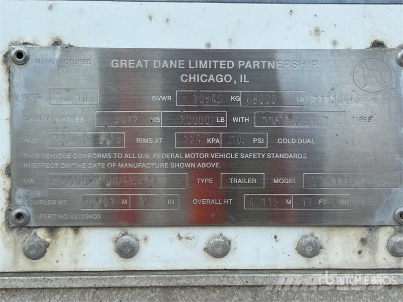 Great Dane 53 ft x 102 in T/A Van Trailer Sanduk prikolice