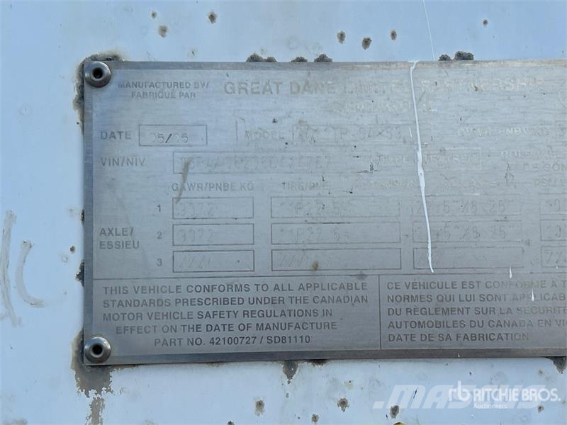 Great Dane 53 ft x 102 in T/A Van Trailer 厢式拖车