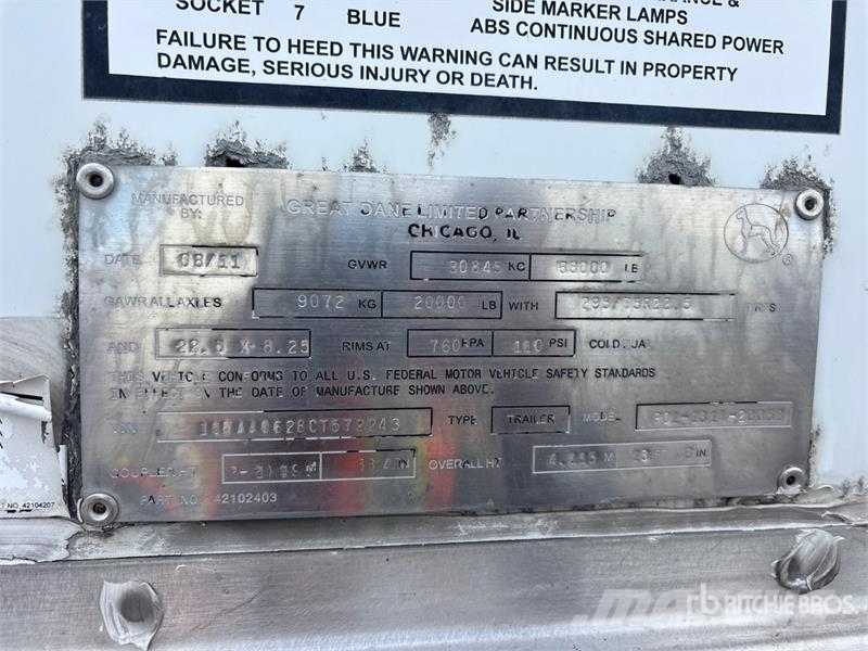 Great Dane 53 ft x 102 in T/A Van Trailer Rimorchi cassonati