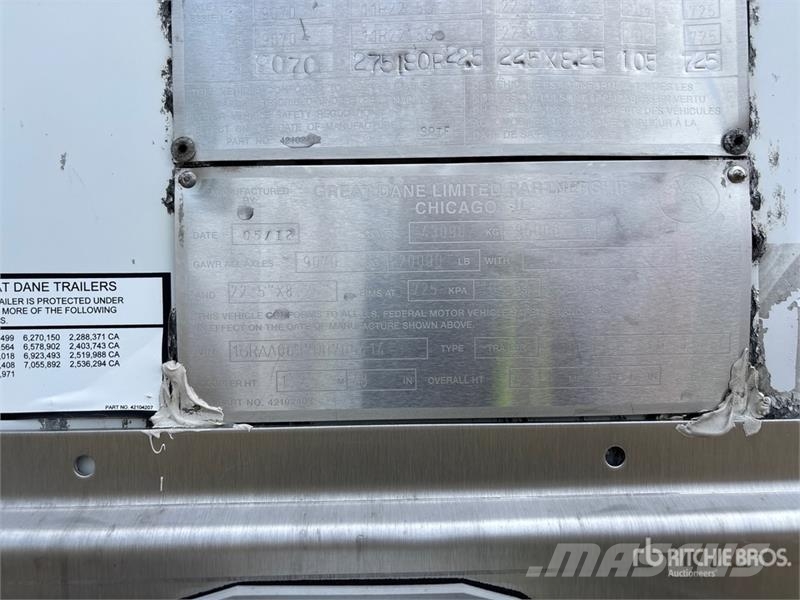 Great Dane 53 ft x 102 in Sliding Quad/A Van Trailer Reboques baú