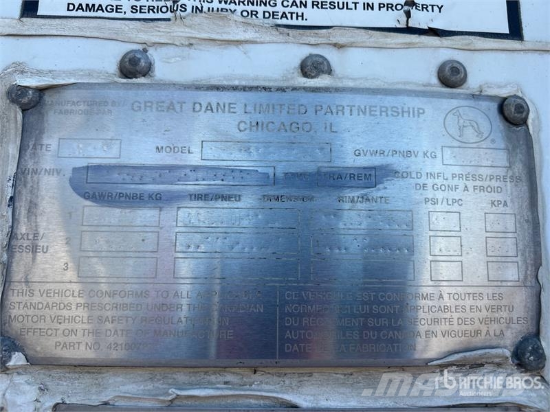 Great Dane 53 ft x 102 in T/A Van Trailer Reboques baú