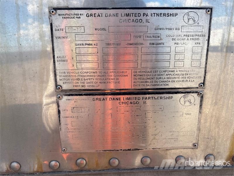 Great Dane 53 ft x 102 in T/A Refrigerated Trailer Температурно-контролирани полуремаркета