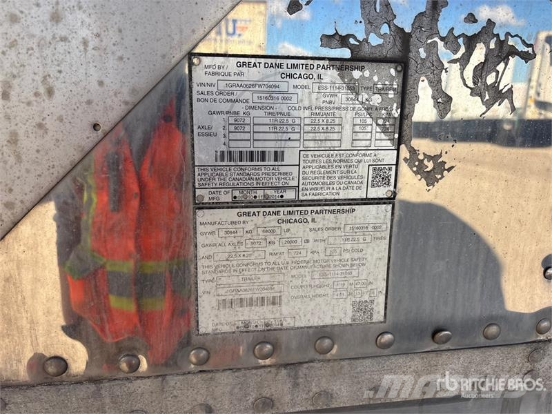 Great Dane 53 ft x 102 in Refrigerated Trailer Poluprikolice hladnjače