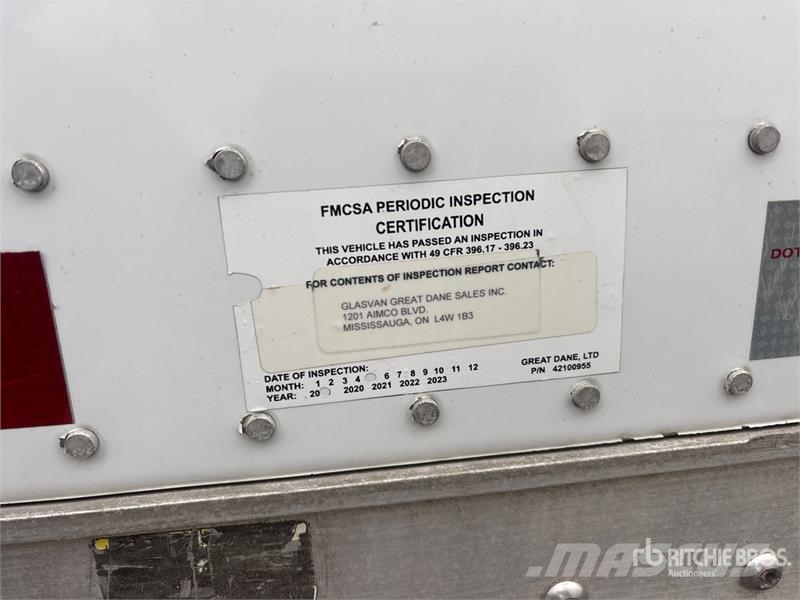 Great Dane CCC-3314-21053 53 ft x 102 in T/A Van Trailer Sanduk prikolice