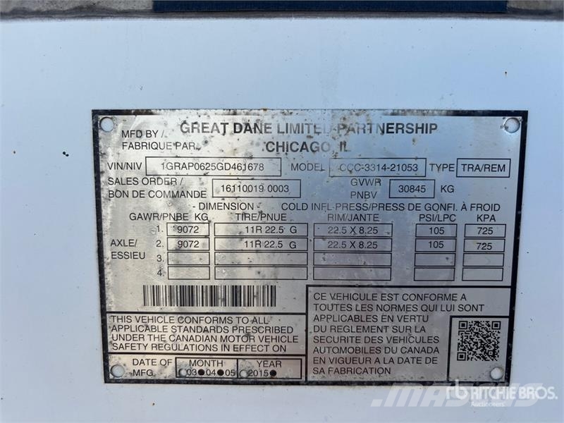 Great Dane CCC-3314-21053 53 ft x 102 in T/A Van Trailer Prikolice sa sandukom