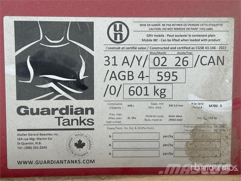 Guardian Tanks 449 L Portable Steel Fuel Tank (Unu Fuel and additive tanks