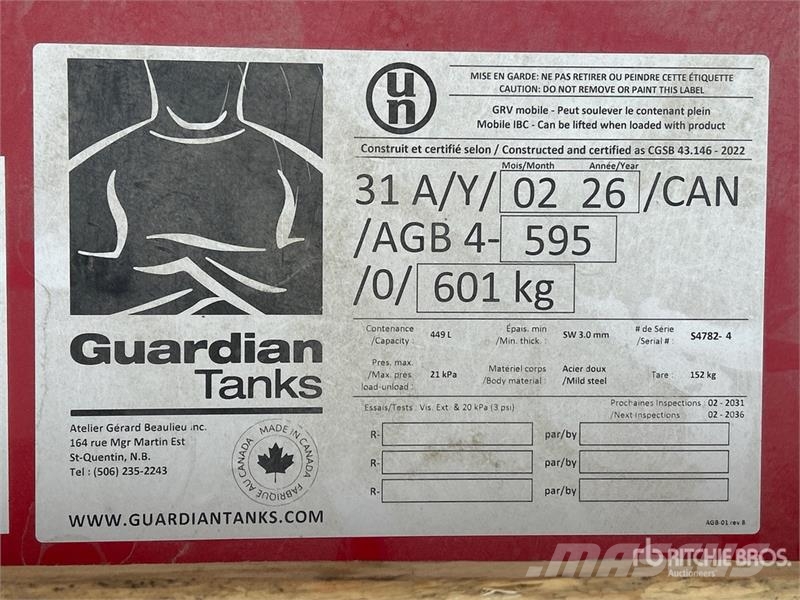 Guardian Tanks 449 L Portable Steel Fuel Tank (Unu Fuel and additive tanks
