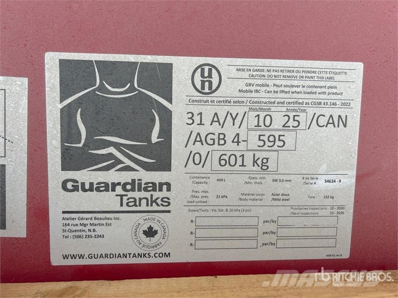 Guardian Tanks 449 L Portable Steel Fuel Tank (Unu Fuel and additive tanks