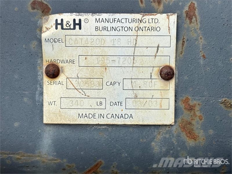  H & H &  16 in Q/C Digging Backhoe Rear Bucket - F 挖斗