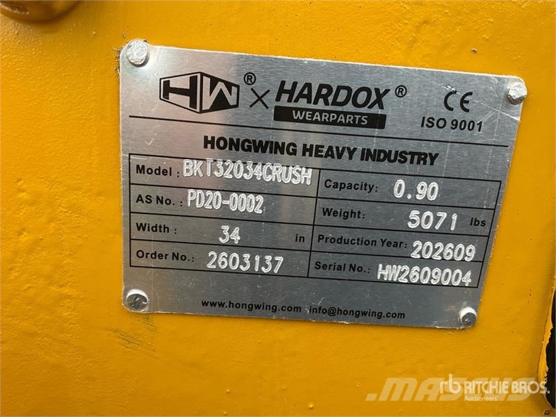H&W BKT32034CRUSH 34 in 0.9 m3 Excavator Crusher Bucke Construction - Autres