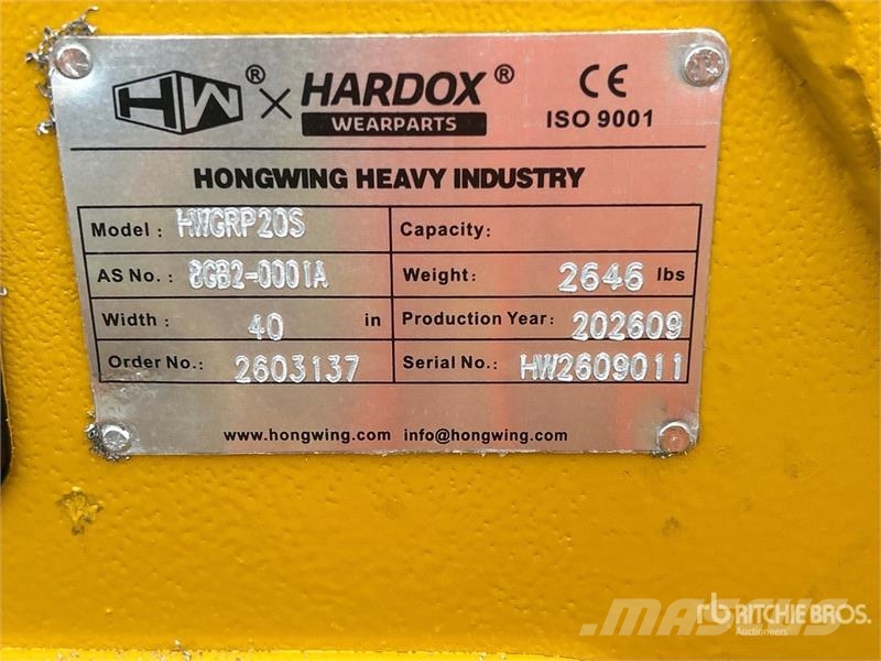 H&W HWGRP20S 40 in Rotating Demolition Grapple (Unused Pinze