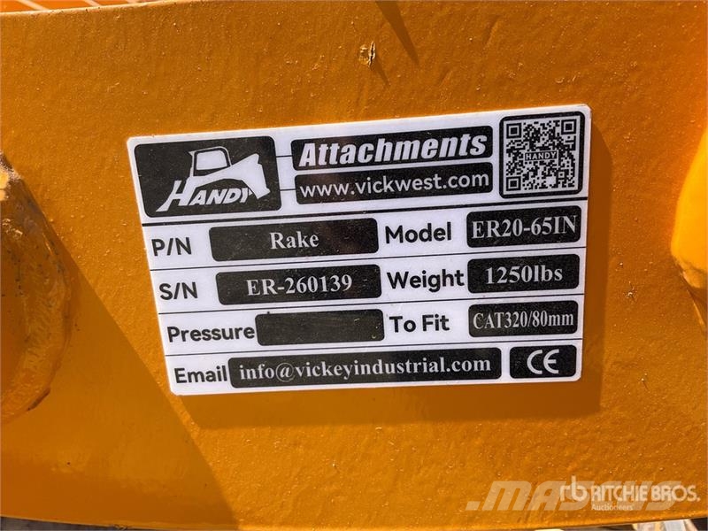 Handy ER20-65IN 65 in Excavator Rake - Fits 16 - 20 ton  مكابس وميبسات التبن